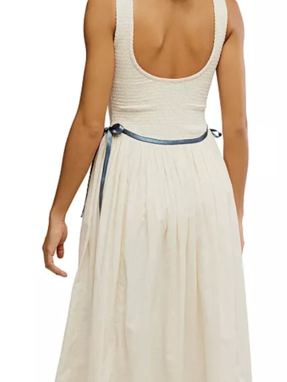 Free People Nightingale Solid Midi Dress – Tea Navy Combo – Small - Picture 7 of 12